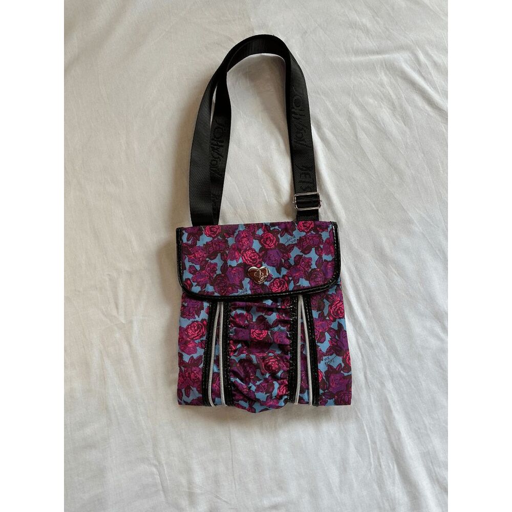 Betsey Jonhson Crossbody Blue/Purple/Black Flower Purse Y2K,